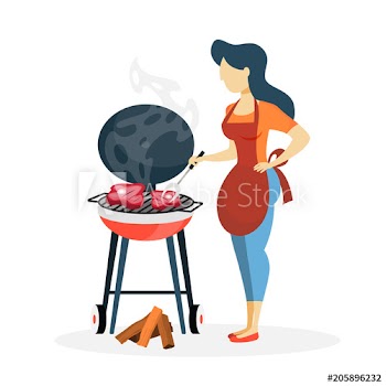 Woman with bbq