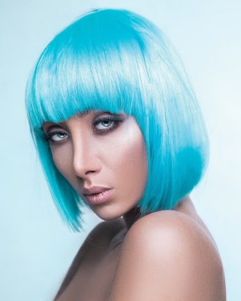 Woman With Blue Hair