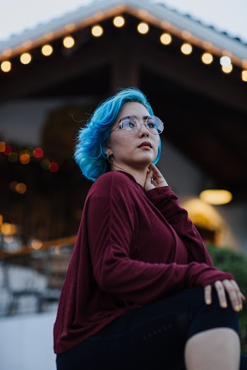Woman With Blue Hair