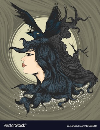 Woman with crow vector image