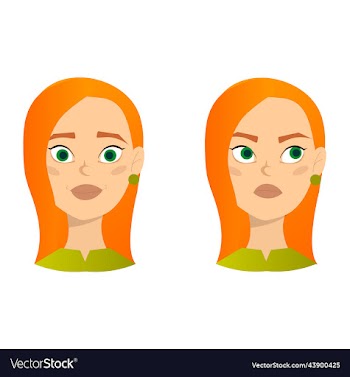 woman with different facial expressions set