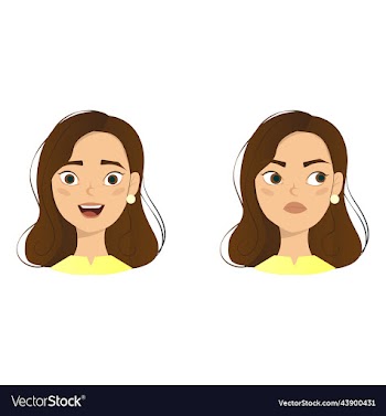 woman with different facial expressions set