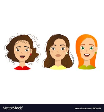 woman with different facial expressions set