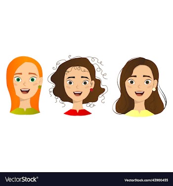 woman with different facial expressions set