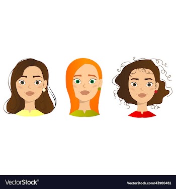woman with different facial expressions set