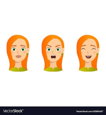 woman with different facial expressions set