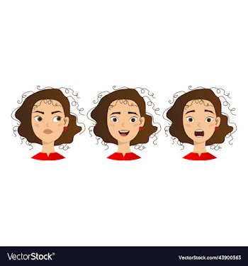 woman with different facial expressions set
