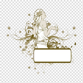 Woman with dress illustration, Euclidean , Wedding Frame transparent background PNG clipart