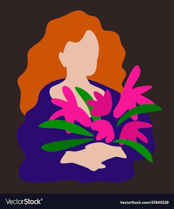 woman with flowers
