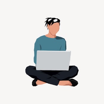 Woman with laptop clipart, job | Free Vector - rawpixel