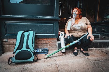 Woman with oxygen tank, May | Free Photo - rawpixel