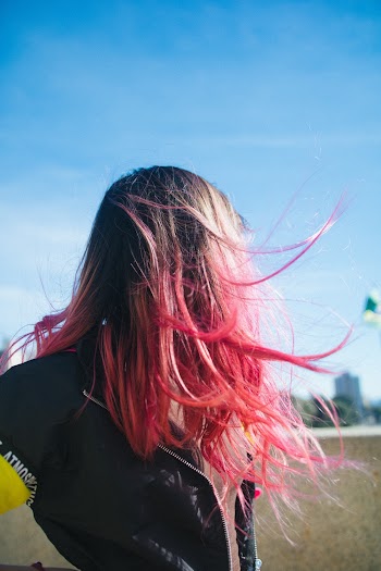 Woman With Pink Hair