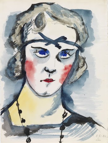 Woman with red cheeks, 1921, | Free Photo - rawpixel