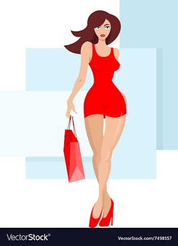 Woman with shopping bags vector image