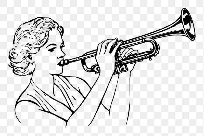 Woman with trumpet png sticker | Free PNG - rawpixel