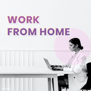 Woman work from home during coronavirus pandemic mockup | Free  psd mockup - 2303240