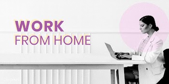 Woman working from home during coronavirus pandemic mockup | Free  psd mockup - 2304163