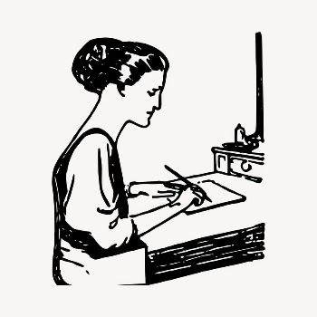 Woman writing letter illustration clipart | Free Vector - rawpixel
