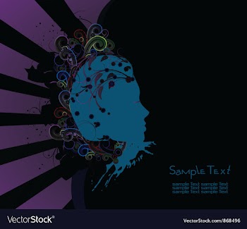 Womans head with floral and splash vector image