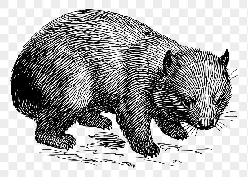 Wombat png sticker, vintage animal | Free PNG - rawpixel