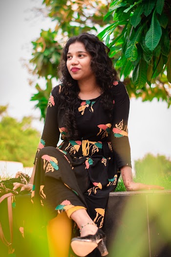Women's Black and Multicolored Jellyfish Long-sleeved Dress
