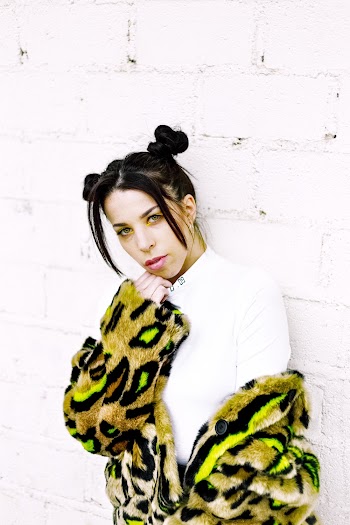 Women's Black and Yellow Fur Coat