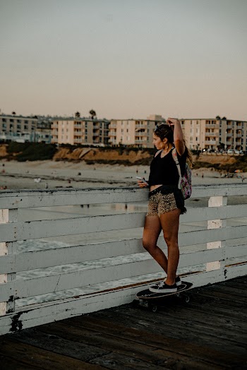 Women's Black Crew-neck Shirt and Brown Short Shorts