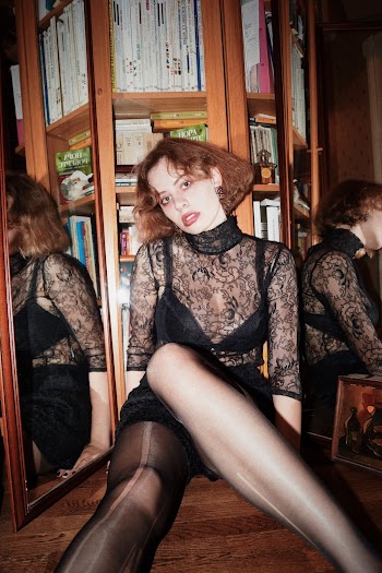 Women's Black Lace Floral Top
