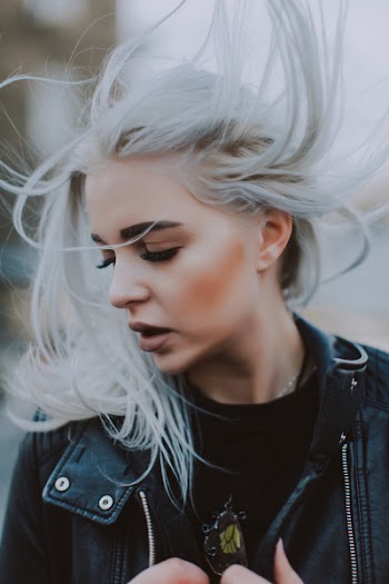 Women's Black Leather Zip-up Jacket