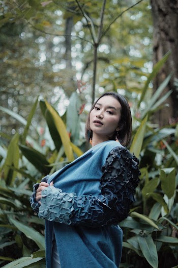 Women's Blue and Black Coat