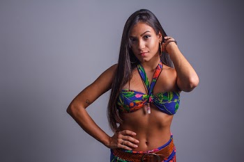 Women's Blue and Pink Floral Bra