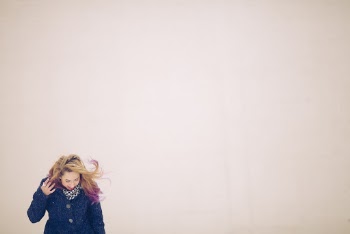 Women's Blue coat and a scarf
