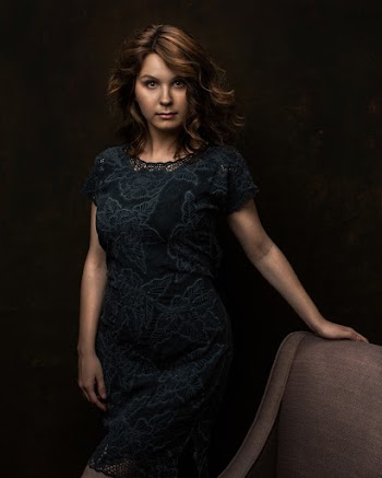 Women's Blue Floral Blouse Close-up Photography