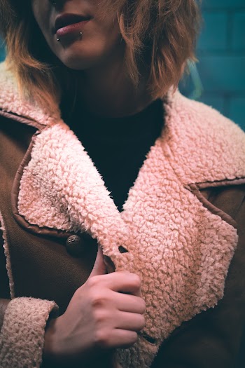 Women's Brown and White Fur Vest