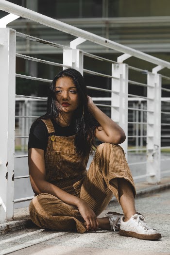 Women's Brown Denim Dungarees