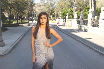 Women's Gray Surplice-neckline Sleeveless Dress