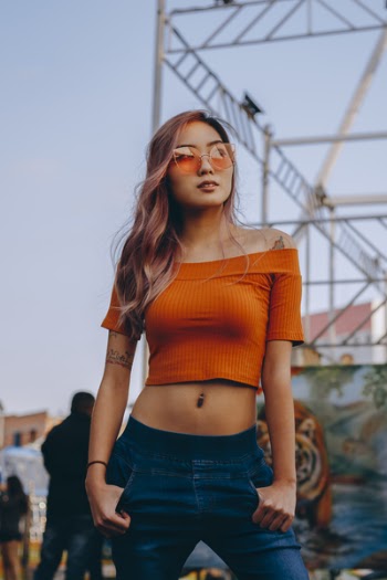 Women's Orange Crop Top
