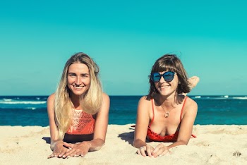 Women's Pink and Black Bikini