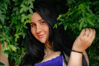 Women's Purple and Yellow Top
