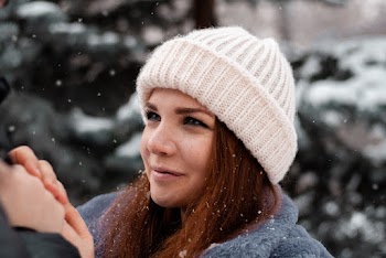 Women's White Knit Cap