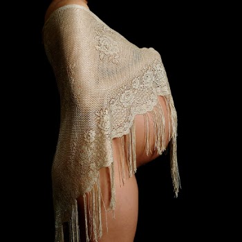 Women's White Lace Poncho