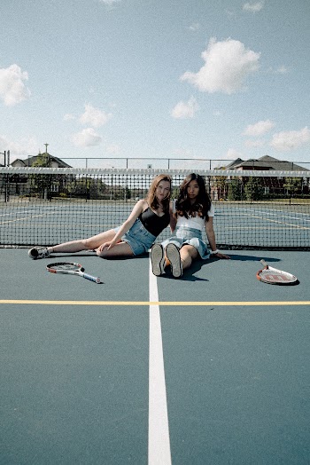 Women's White T-shirt and Blue Denim Shorts