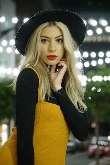 Women's Yellow and Black Dress
