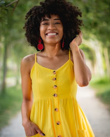 Women's Yellow Button-up Blouse