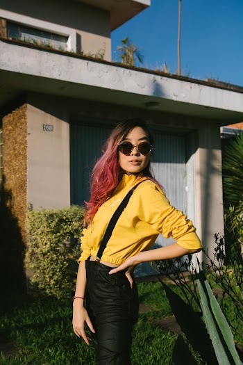Women's Yellow Long Sleeve Dress