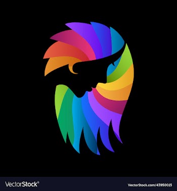 women abstract colorful logo