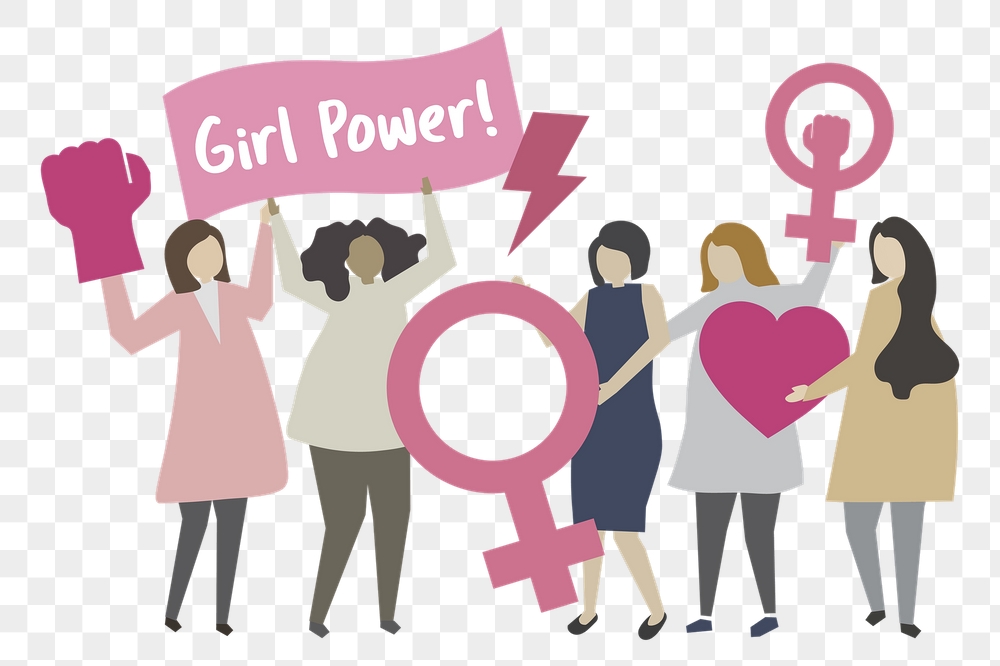 Women activists png cartoon collage | Free PNG - rawpixel