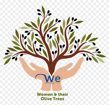 Women And Their Olive Trees - Hand Tree Black And White Clipart