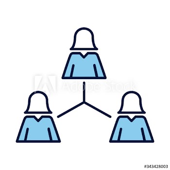 women avatars silhouettes network line and fill style