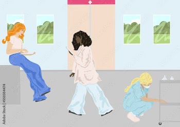 women doctors working in hospital